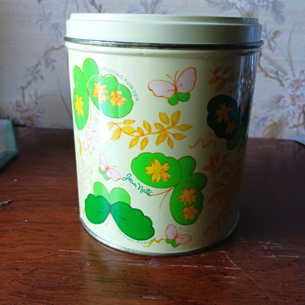 Vintage Jean Nate Powder Box with Butterfly design